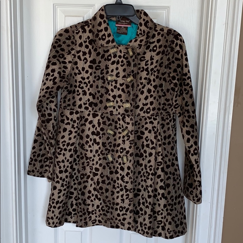 Ladies Leopard Cheetah Coat Jacket Small Medium